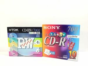 [K-2023]CD-RW CD-R 700MB♪未開封品 まとめ売り カラー★SONY TDK データ用☆売り切り 1円スタート!!