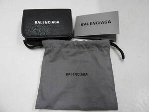 ☆美品　BALENCIAGA 　バレンシアガ 三つ折り財布 (BLK) 593813　☆