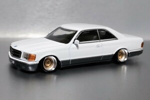 希少 レア 1/64 DIE CAST TEAM DCT メルセデスベンツ 500 SEC 改造 W126 Sクラス クーペ 深リム BBS ローダウン カスタム ツライチ AMG