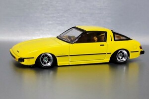 希少 レア 1/64 絶版 名車 コレクション マツダ サバンナ RX-7 SA22C 改 初期型 深リム ハヤシ シャコタン カスタム 改造 旧車 グラチャン