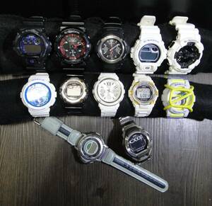 ★ G-SHOCK , Baby-G , PRO TREK ◇ いろいろまとめて１２個【 中古：電池切れ 】