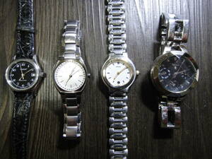 LADY'S WATCH QUARTZ ★ TISSOT , SKAGEN , SEIKO ×２ / まとめて４個【 中古：電池交換済】