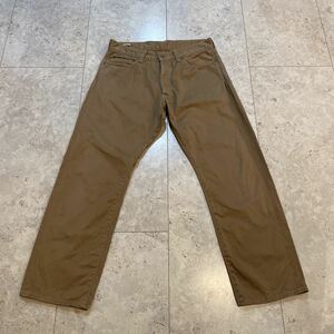 w32 良好 桃太郎ジーンズ MOMOTAROJEANS 出陣 0302SP セルビッチ ボタンフライ カラーパンツ 日本製 ベージュ 岡山デニム ジャパンブルー