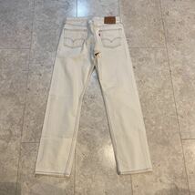 w30 USA製 95年製 Levi's リーバイス 501 オフホワイトデニムパンツ 白 501-0612 刻印522 アイボリー ビンテージ 茶ステッチ 90年代_画像2