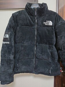 海外限定 正規品 Supreme North Face スエード ヌプシ ダウン 23AW Supreme The North Face Suede Nuptse Jacket L 黒