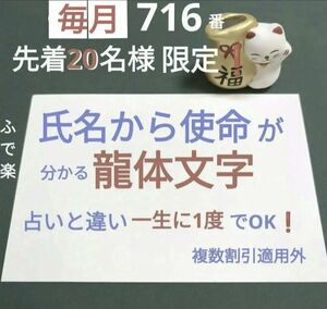 1,599円 ③716 氏名から使命がわかる龍体文字 オラクル占い 開運 筆文字 筆文字アート 占い 使命 名前 不思議 誕生日