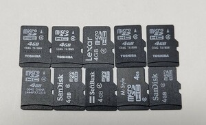 microSDHCカード 4GB 10枚セット マイクロメモリー ジャンク 中古 microSD