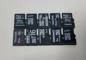 microSDHCカード 16GB 10枚セット マイクロメモリー ジャンク 中古 microSD