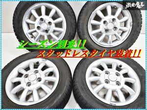 スズキ純正 HE21S アルトラパン 13インチ 4J +45 4穴 PCD100 ホイール ブリヂストン BLIZZAK REVOGZ 155/65R13 73Q スタッドレスタイヤ