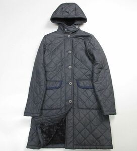 MACKINTOSH マッキントッシュ 英国製 L-GRANGESHORT-QA 裏地ボアフードキルティングコート 36 ネイビー レディース