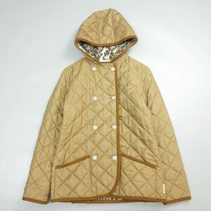 美品 Traditional Weatherwear トラディショナルウェザーウェア LUTON フード付ウールキルティングジャケット 34 レディース