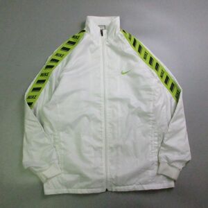 美品 NIKE ナイキ REV WR WOVEN LINED JACKET サイドロゴライン 裏地メッシュ ウーブンラインド トラックジャケット 白 メンズ XL