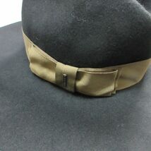 未使用タグ付 ディーゼル DIESEL ウール 中折れ ハット ベルト デザイン 帽子 黒 レディース 56cm_画像2