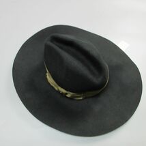 未使用タグ付 ディーゼル DIESEL ウール 中折れ ハット ベルト デザイン 帽子 黒 レディース 56cm_画像3