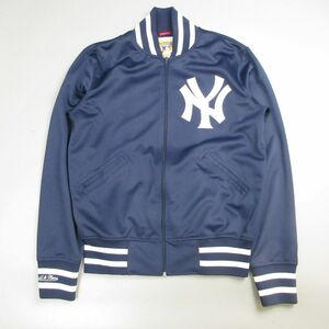 極美品 Mitchell & Ness ミッチェルアンドネス ニューヨークヤンキース TAILORED FIT ジャージジャケット トラックジャケット L メンズ