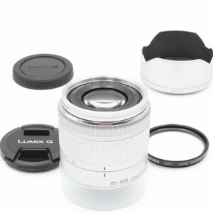 【極美品】 Panasonic パナソニック LUMIX G VARIO 35-100mm f4.0-5.6 ASPH. MEGA O.I.S. フード フィルター付き ルミックス 2422