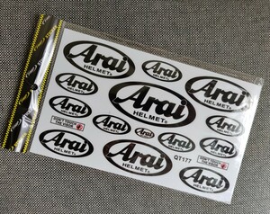 “Arai”Bike & Helmet Transfer Sheet Sticker□“高品質”防水+転写バイクステッカー集□color：Black■QT177×1枚：送料込み699円