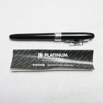 未使用■PLATINUM プラチナ PLAISIR プレジール カートリッジインク付き 万年筆 細字 PGB-1000 ブラック_画像1