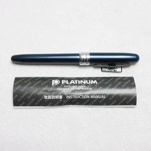 未使用■PLATINUM プラチナ PLAISIR プレジール カートリッジインク付き 万年筆 細字 PGB-1000 ブルー