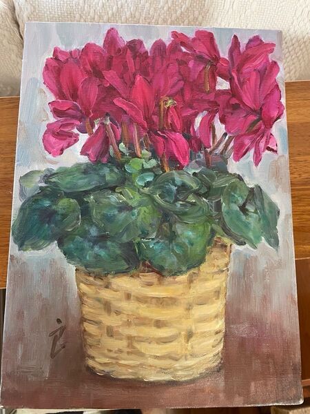 真作 油彩画 F4号