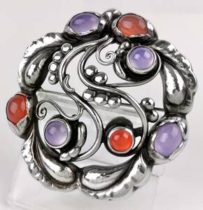 [ ultimate beautiful goods * ultra rare ] George Jensen silver brooch 159 Moonlight bro Sam moonstone menou accessory less gross weight approximately 18.7g