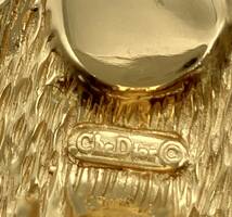 Christian Dior クリスチャンディオール イヤリング ヴィンテージ 旧ロゴエンブレム ゴールド色 サークル_画像5