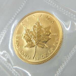 メイプルリーフ金貨 1/4オンス 10DOLLARS K24 24金 純金 カナダ 1983年 エリザベス ELIZABETH ブリスターパック 店舗受取可
