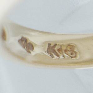 K18 0.03ct ＃11 総重量約2.2g グリーン系 ゴールド 18金 ダイヤモンド 約11号 指輪 リング アクセサリーの画像5