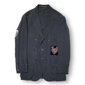 21AW Yohji Yamamoto POUR HOMME フラシ胸あて折り伏せJKT テーラードジャケット サイズ:2 ブラック ヨウジヤマモトプールオム 店舗受取可