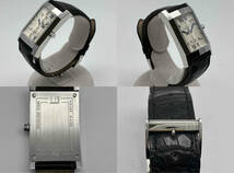 【ジャンク】Dunhill ダンヒリオン UF29519-8014 文字盤ホワイト 革ベルト黒 腕時計_画像2