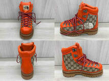 GUCCI グッチ679927 21AW×THE NORTH FACE ザ・ノース・フェイス コラボ Bottines サイズ37 オレンジ トレッキングブーツ_画像4