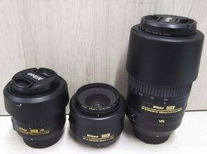 ジャンク Nikon 交換レンズ 3本セット ①18-55mm f3.5-5.6 GⅡ ②35mm f1.8 G ③55-300mm f4.5-5.6 G ED 全て未チェック 現状品