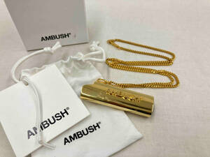 【箱・タグ付】ambush アンブッシュ Logo Lighter Case Necklace ロゴ ライターケース ネックレス 日本製 ゴールド