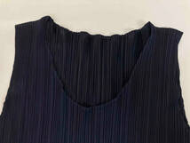 PLEATS PLEASE ISSEY MIYAKE プリーツプリーズ イッセイミヤケ ノースリーブ ワンピース ネイビー PP04-JH616 サイズ1_画像3