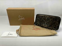 ☆ Christian Louboutin クリスチャンルブタン M PANETTONE WALLET SPEC PRINTED 1175058 パネトーネ ジップ財布 ロング財布 ゴールド 通年_画像1