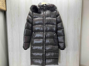 DUVETICA/ Duvetica Deneb down coat hood fox fur Brown lady's outer cuffs rib side Zip 38