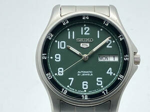 【ジャンク】SEIKO SEIKO5 セイコー 5 7S26-00H0 デイデイト　文字盤緑 腕時計