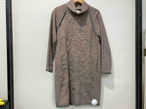 Haat ISSEY MIYAKE ハート　イッセイミヤケ　長袖ワンピース　HA53JT158 ハイネック　コットン　スウェット生地　刺繍糸　レディース