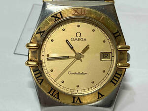 【ジャンク・非可動品】 OMEGA オメガ コンステレーション 1210.1000 デイト ゴールド文字盤 クォーツ 腕時計