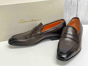 Santoni/ローファー/サントーニ /スリッポン/ビジネスシューズ/レザー/ダークブラウン/サイズ7.5