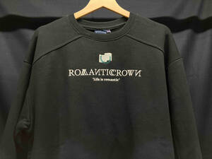 ROMANTIC CROWN ロマンティック クラウン SHOULDER CHAIN NEEDLE SWEATSHIRT スウェット サイズ：M ブラック