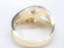 K18 イエローゴールド ダイヤモンド0.13ct 7号 約4.2g リング 指輪 ダイヤ付きリング ダイヤ 宝石 デザインリング_画像5