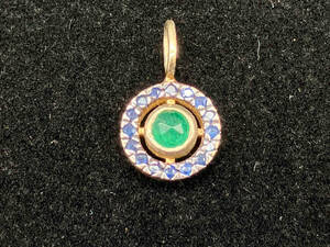 ARTIDA OUDaru Tiida u-do/ pendant top /SV925/ green stone 