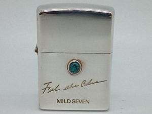 【未使用品】Zippo 2002年製 MILD SEVEN Feel the Blue ターコイズ付 マイルドセブン ジッポ