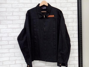 VLONE JAIL JACKET 555555 ヴィーロン メンズ XLサイズ ブラック コーチジャケット カバーオール コットン ジッパー 刺繍 バックプリント