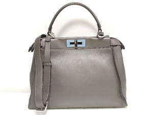 FENDI フェンディ ピーカブー PEEKABOO 2WAYバッグ ショルダーバッグ ハンドバッグ グレー 8BN290 3ZN 店舗受取可