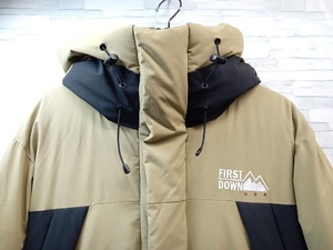 First Down×FREAKS STORE/ファーストダウン/フリークスストア/193-1516/別注/19年モデル/ダウンコート/カーキ/Lサイズ