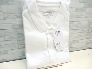 美品 LACOSTE ラコステ ホワイト PH5522J-99 レギュラーフィット ストレッチ パリポロシャツ 半袖 新品タグ付き