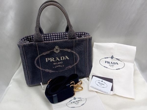 【PRADA】 プラダ 1BG439 ／カナパ／バッグ ショルダーバッグ ネイビー レディース 中古