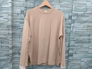 マノフ/MANOF 83105-1022 /MESH SLEEVE LAYERED beige 長袖Tシャツ・カットソー/ベージュ/S